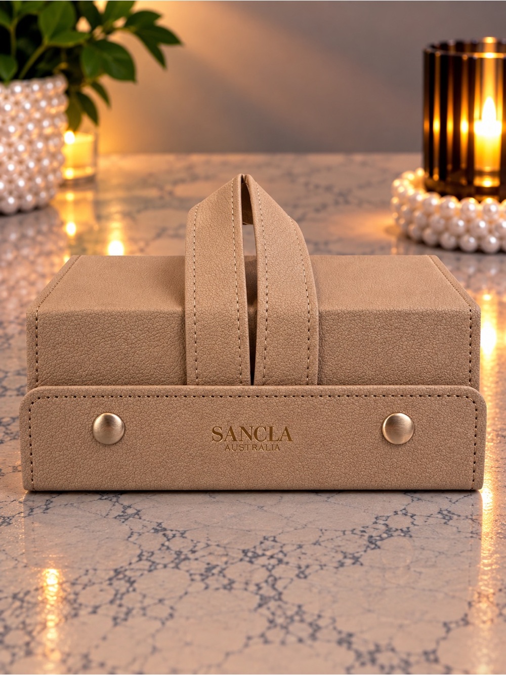 SANCLA Australia Jewelry Organizer – Beige Travel Jewelry Case